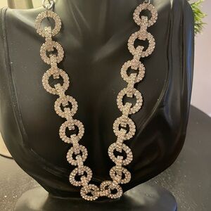 Rhinestone Eternity Loop Statement Necklace - Red Carpet Ready NWOT